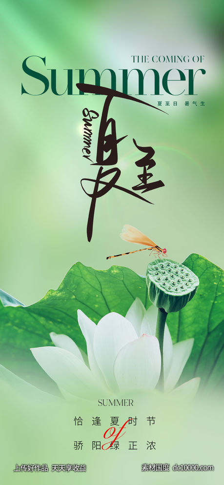 地产美业唯美夏至海报-源文件-素材国度dc10000.com