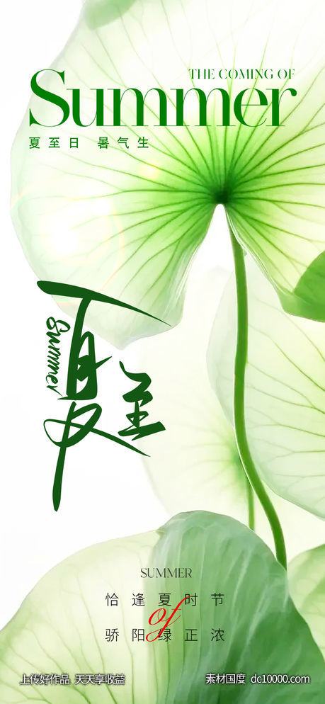 地产唯美夏至节气海报-源文件-素材国度dc10000.com