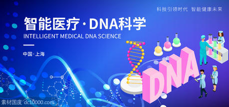 智能DNA科学背景板 - 源文件
