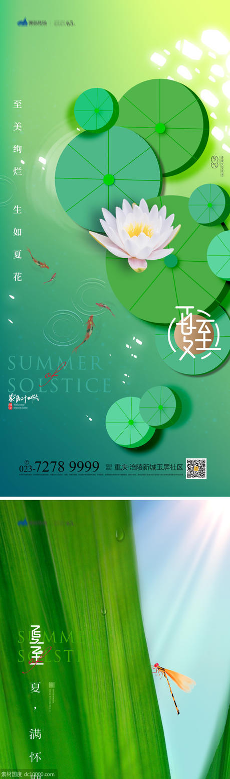 夏至节气海报 - 源文件