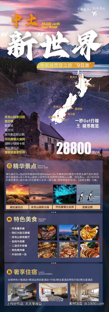 澳洲新西兰旅游海报-源文件-素材国度dc10000.com