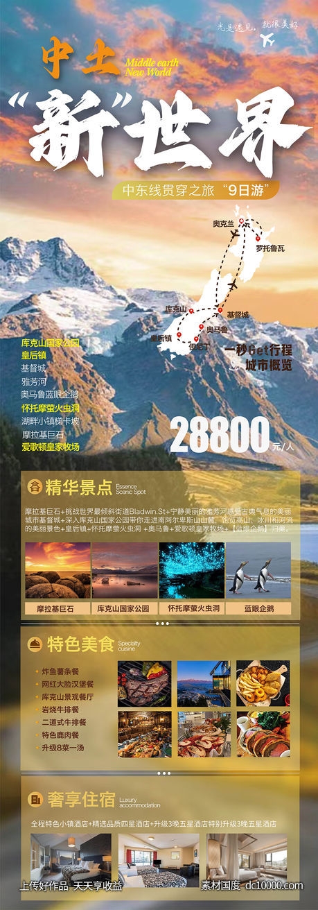 澳洲新西兰旅游海报-源文件-素材国度dc10000.com