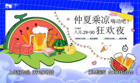 夏日夏季夏天商场购物宣传推广促销KV展板背景海报-源文件-素材国度dc10000.com