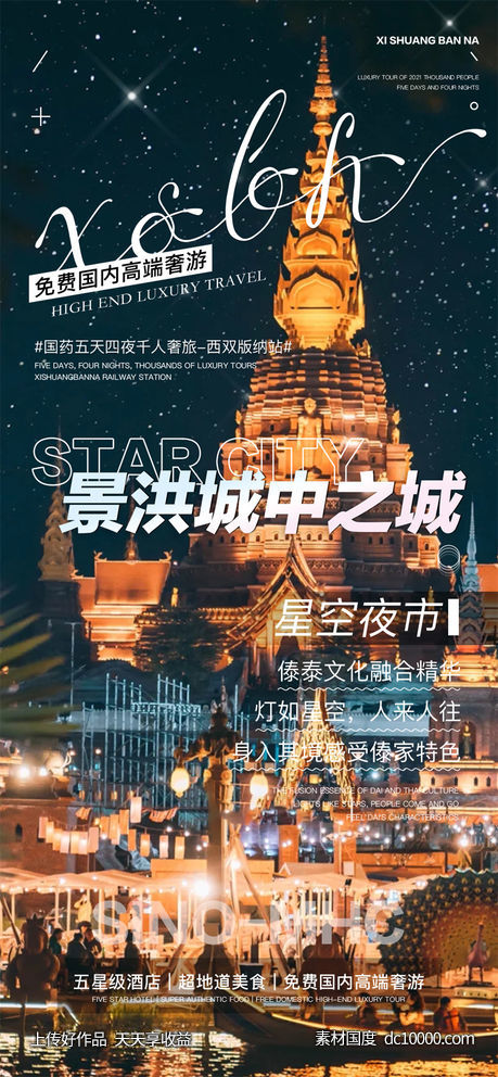 旅游旅行新疆西藏云南海南福建城市景点宣传海报-源文件-素材国度dc10000.com