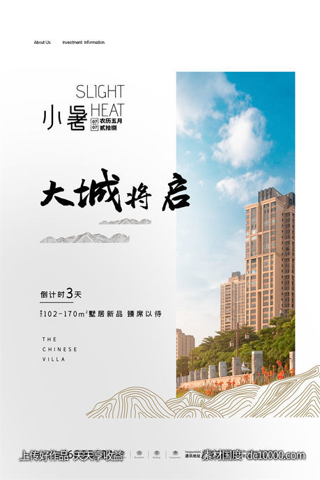 二十四24节气中国传统节日小暑夏季宣传海报-源文件-素材国度dc10000.com