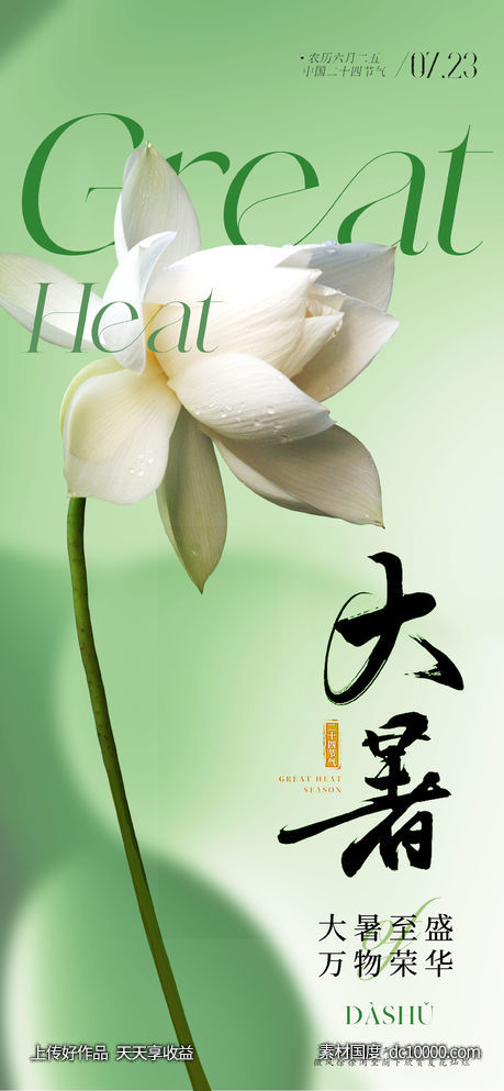 地产医美大暑节气海报-源文件-素材国度dc10000.com