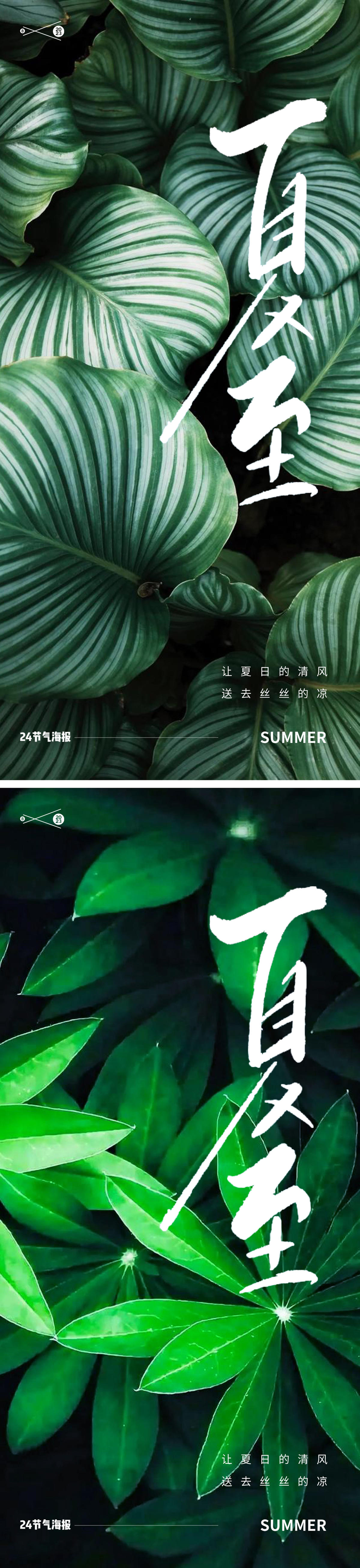 小暑大暑处暑夏天夏至24节气风景海报