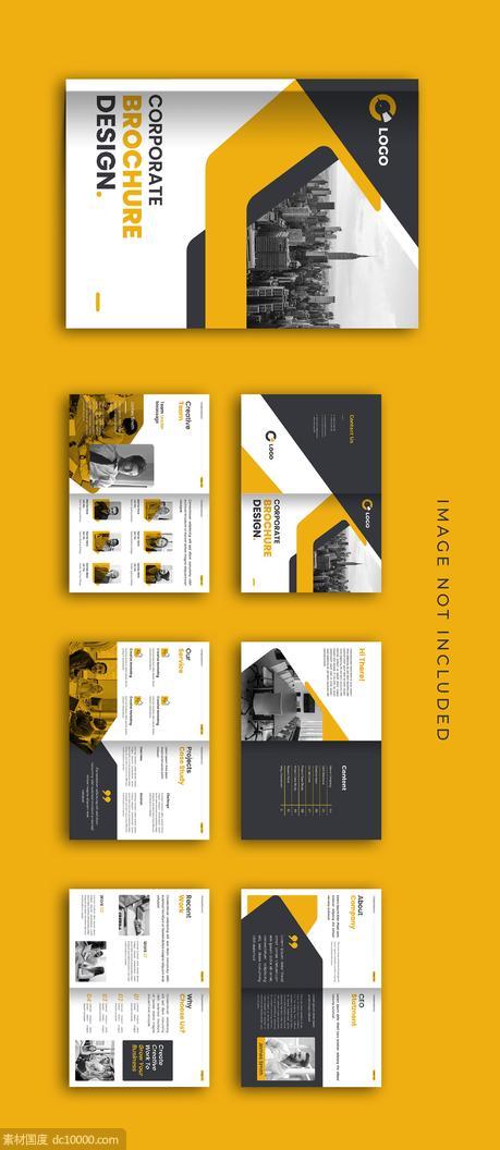 橙色创意公司简介宣传册设计 - 源文件