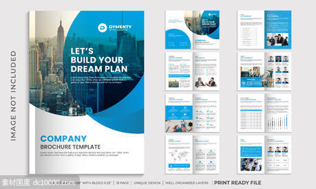蓝色商务公司简介宣传册设计模板 - 源文件