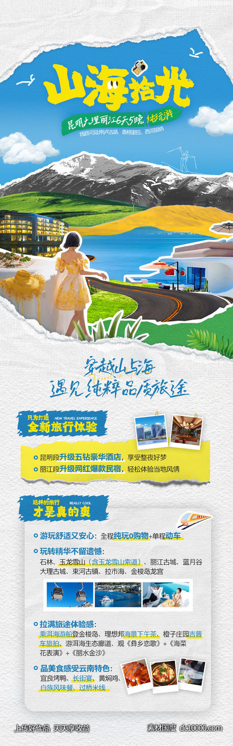 旅游游玩长图 大理昆明旅游攻略 - 源文件