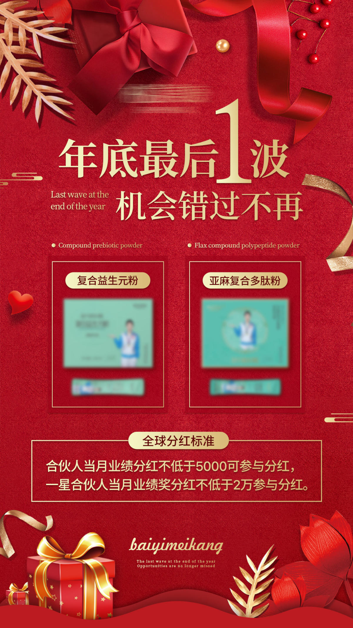 年底倒计时促销分红奖励海报