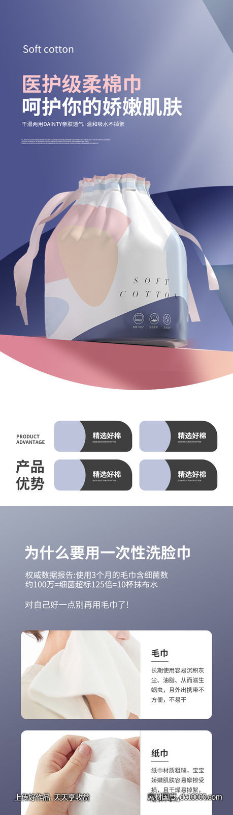 洗脸巾 棉柔巾 详情页-源文件-素材国度dc10000.com