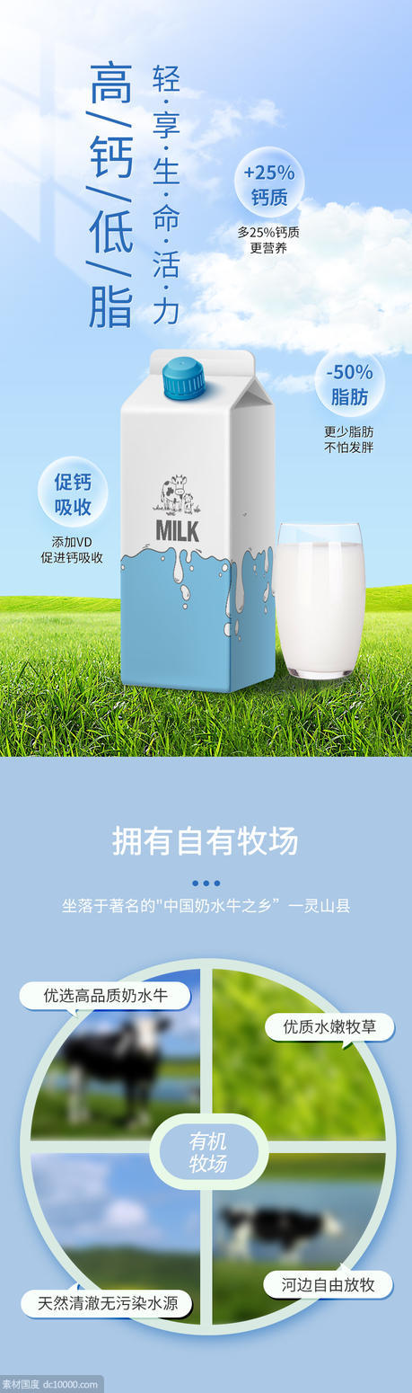 简约 小清新 牛奶 饮品 纯牛奶 酸奶 制品 详情页 - 源文件