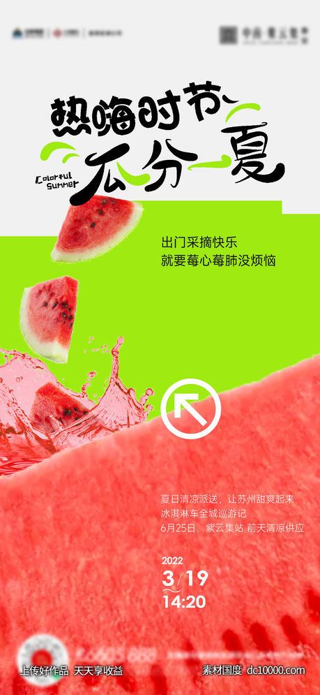夏天西瓜水果活动海报-源文件-素材国度dc10000.com