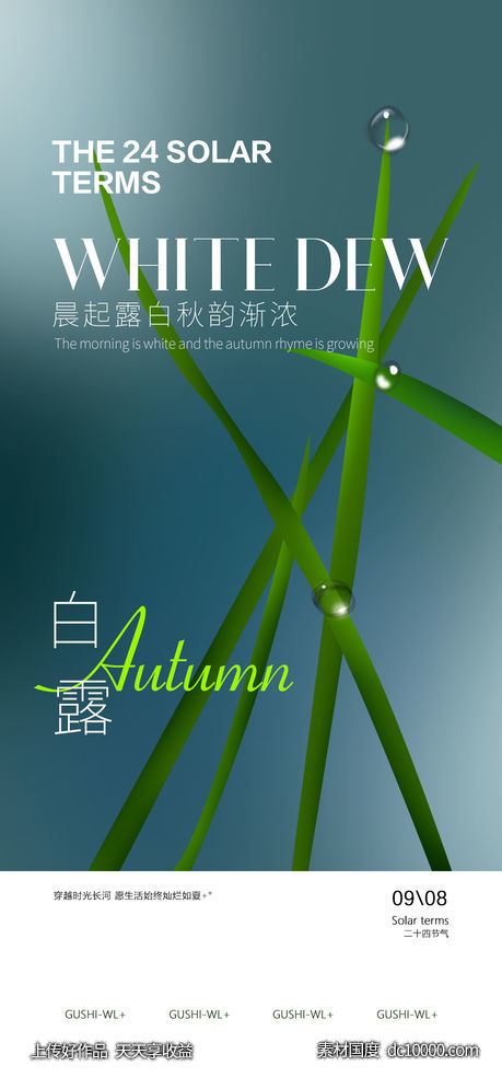 白露节气海报-源文件-素材国度dc10000.com
