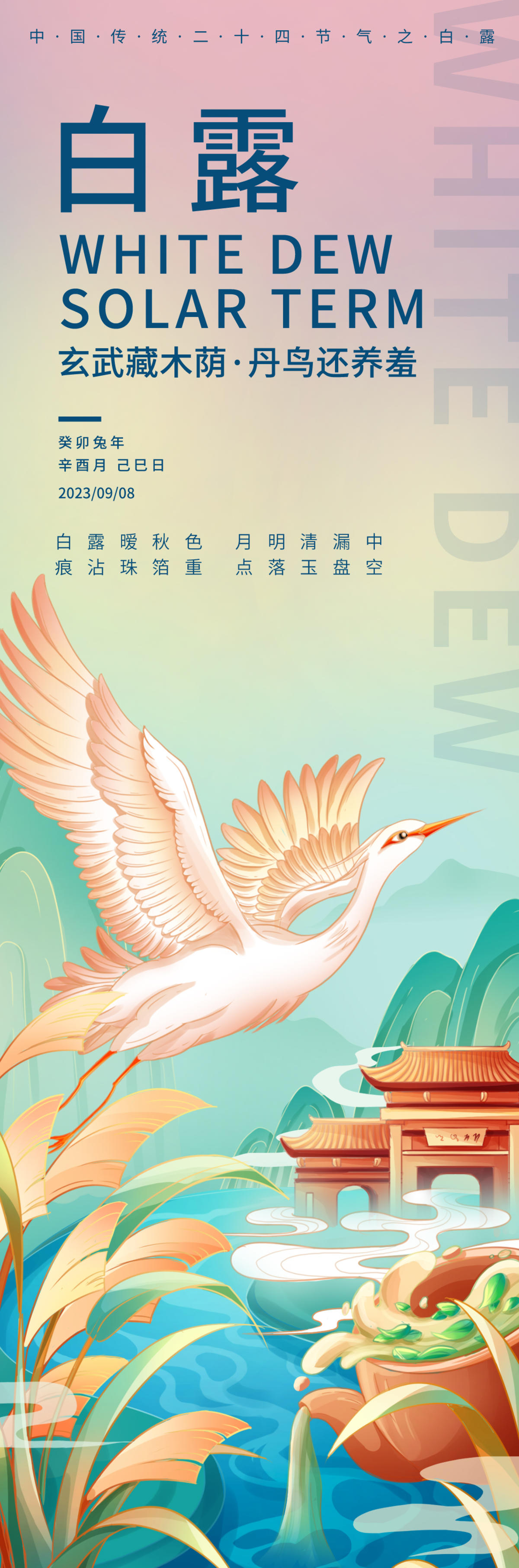 白露二十四节气海报