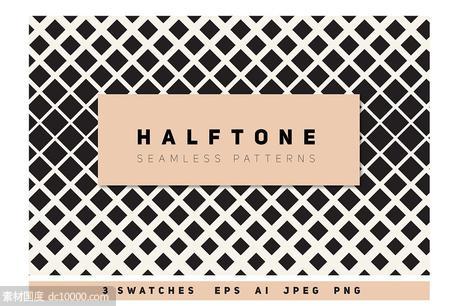 半色调无缝背景纹理 Halftone Seamless Pattens - 源文件