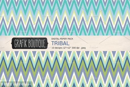 原始部落图案背景纹理 Tribal aztec pattern mint - 源文件