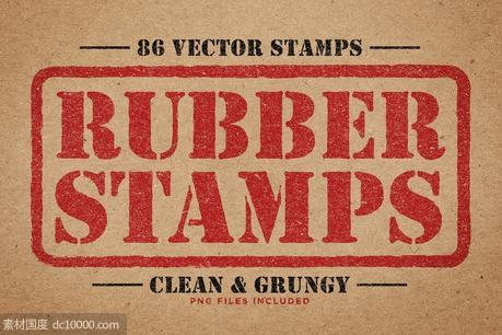 怀旧风格背景纹理 Rubber Stamps Vector Pack Volume 2 - 源文件