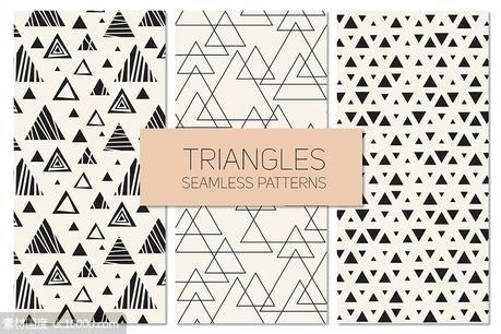 几何背景纹理 TrianglesSeamless Patterns Set 11 - 源文件