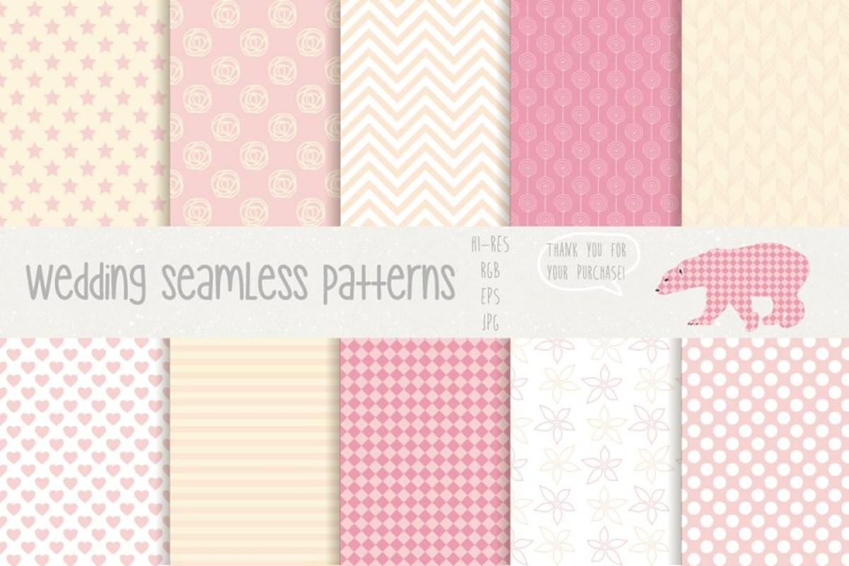 无缝婚礼图案背景纹理 Wedding Seamless Patterns Pro