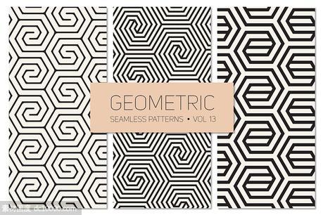 几何无缝图案背景纹理 Geometric Seamless Patterns Set 13 - 源文件