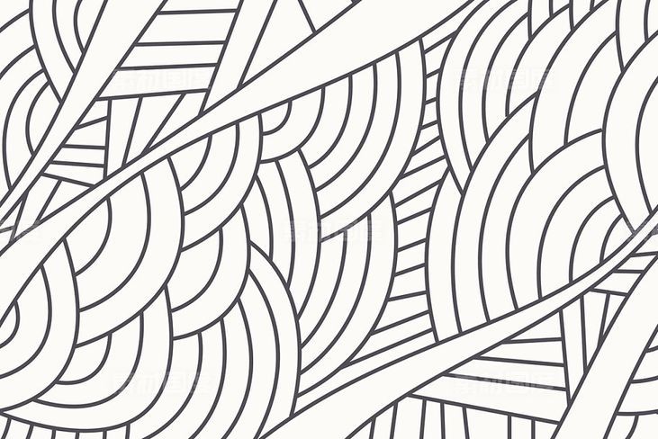 无缝线性涂鸦背景纹理 Linear Doodles. Seamless Patterns