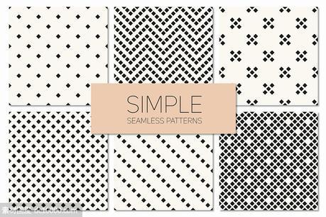 简单无缝图案背景纹理 Simple Seamless Patterns. Set 4 - 源文件