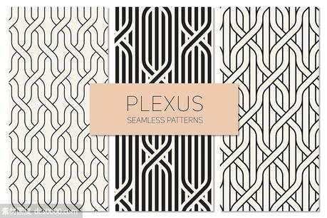 丛状无缝图案集 Plexus Seamless Patterns Set 1 - 源文件