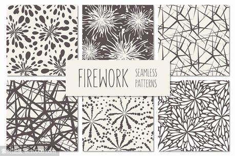 烟火无缝图案背景纹理 Firework. Seamless Patterns Set 2 - 源文件