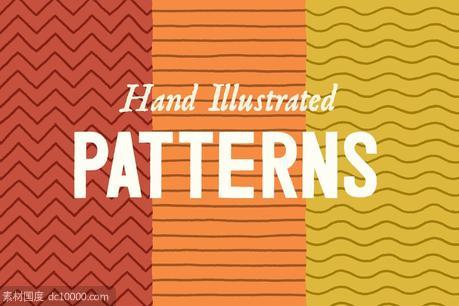 手绘线条背景纹理 Line Patterns &amp;ndash; Hand Illustrated - 源文件