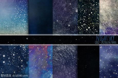 宇宙星空背景纹理 Starry Night Sky Celestial Space - 源文件