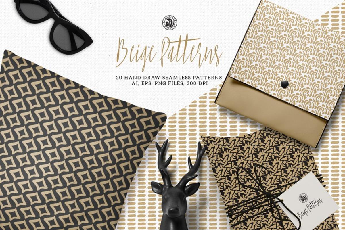 奢华无缝图案背景纹理 Beige Patterns