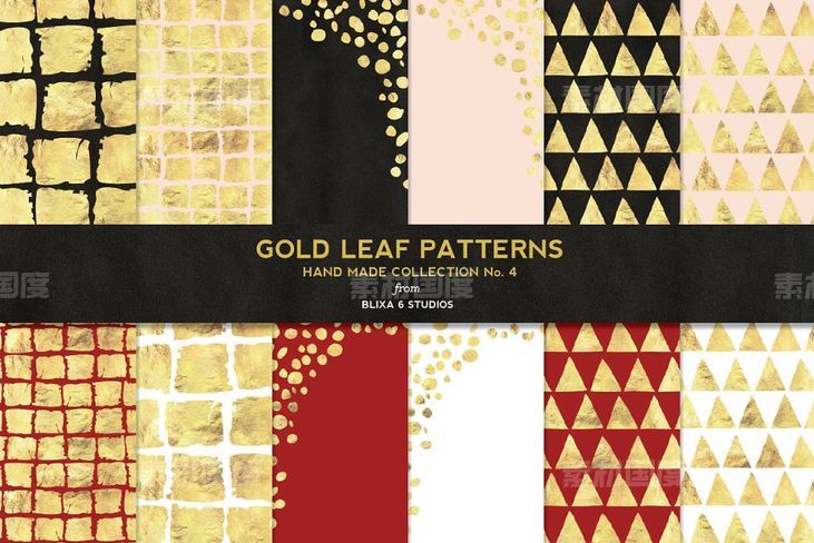手工制作的金箔数码图案 Hand Made Gold Leaf Digital Patterns