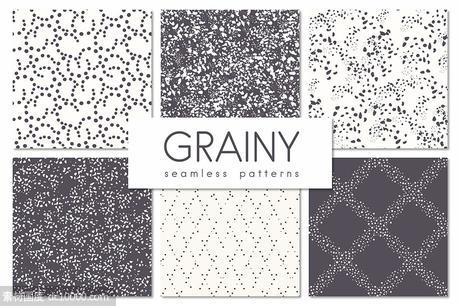 点状背景纹理 Grainy Seamless Patterns Set - 源文件