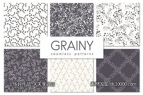 点状背景纹理 Grainy Seamless Patterns Set-源文件-素材国度dc10000.com