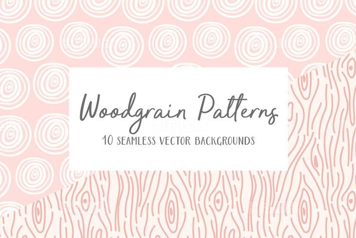 木纹矢量图案背景纹理 Woodgrain Patterns