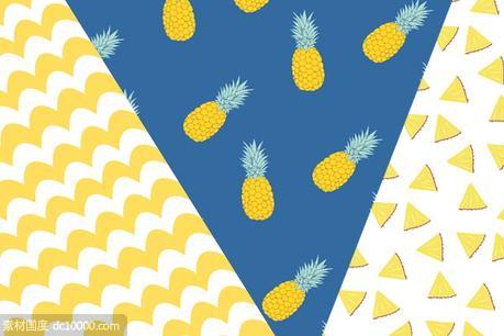 夏季图案背景纹理 Summer pineapple patterns - 源文件
