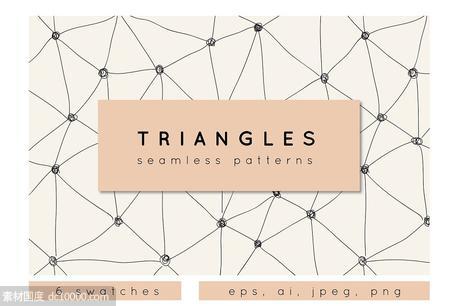 多边形无缝背景纹理 Triangles. Seamless Patterns. Set 1 - 源文件