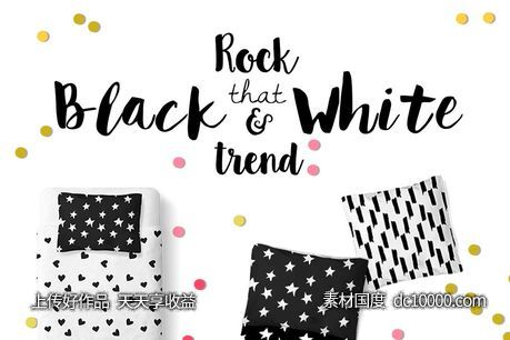 现代黑白图案背景纹理 Modern kids patterns,black and white-源文件-素材国度dc10000.com