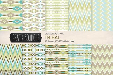 部落图案背景纹理 Tribal pattern olive - 源文件