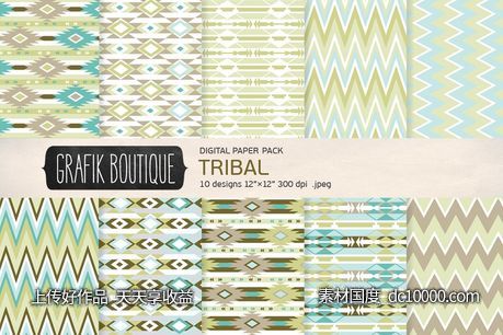 部落图案背景纹理 Tribal pattern olive-源文件-素材国度dc10000.com