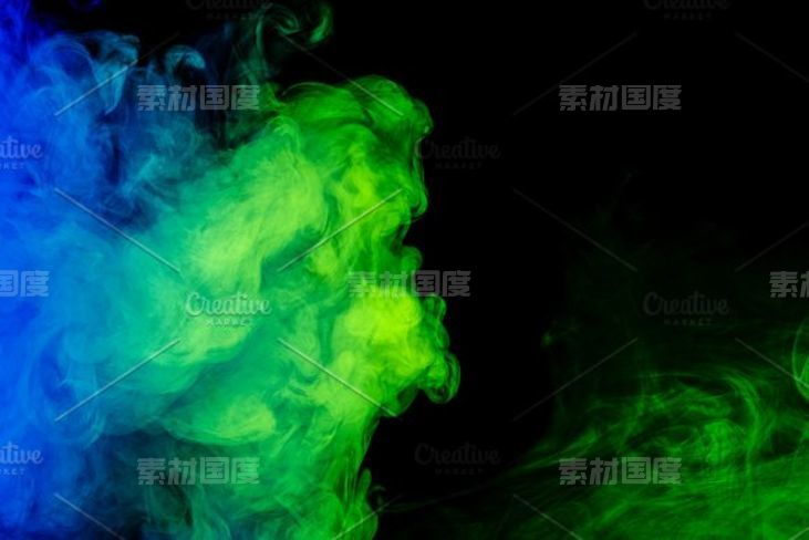 抽象烟雾背景纹理 5 JPG Abstract blue and green smoke