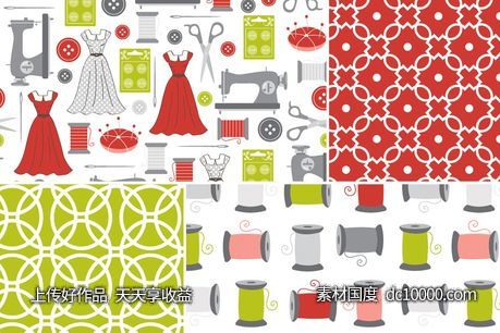 缝制经典重复图案纹理 Sew Vintage Repeat Patterns-源文件-素材国度dc10000.com