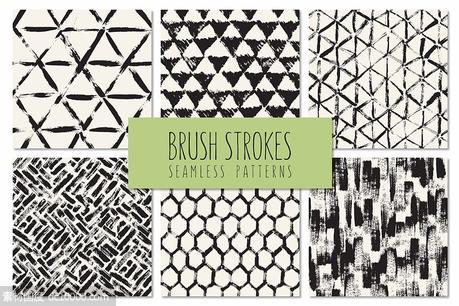 无缝笔刷背景图案 Brush Strokes  Seamless Patterns v 5 - 源文件