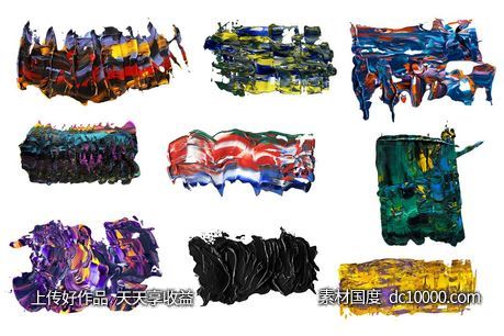 油画肌理笔触材质效果背景素材[PNG] - 源文件