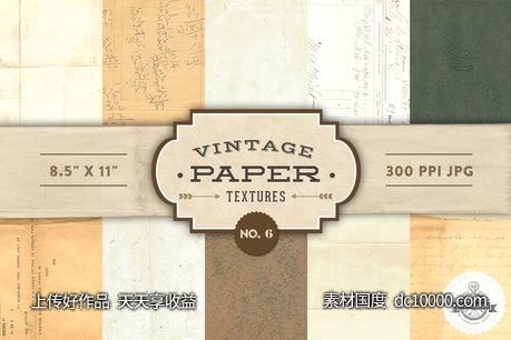 经典复古纸张背景纹理 Vintage Paper Textures ndash No 6-源文件-素材国度dc10000.com