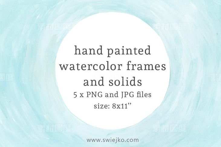 水彩框架和实体背景 Watercolor Frames and Solids