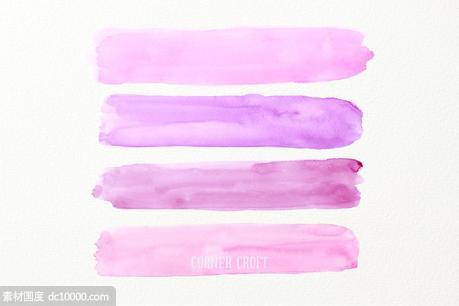 水彩紫色笔刷背景纹理 Watercolor Brush Strokes Purple Haze - 源文件