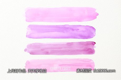 水彩紫色笔刷背景纹理 Watercolor Brush Strokes Purple Haze-源文件-素材国度dc10000.com
